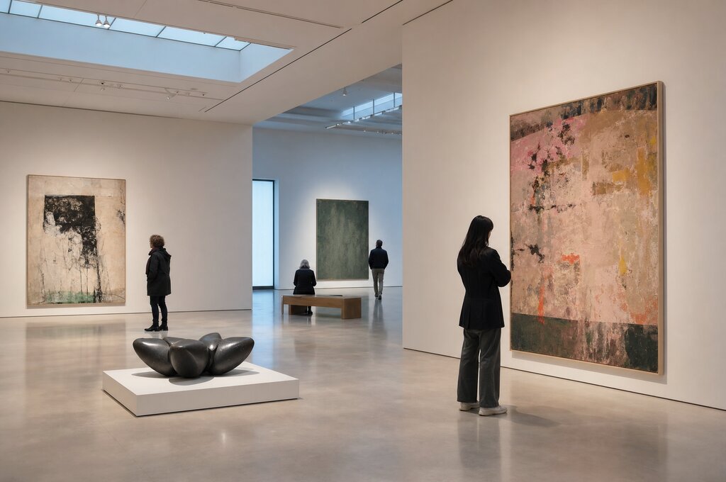 Modern art museum gallery interior